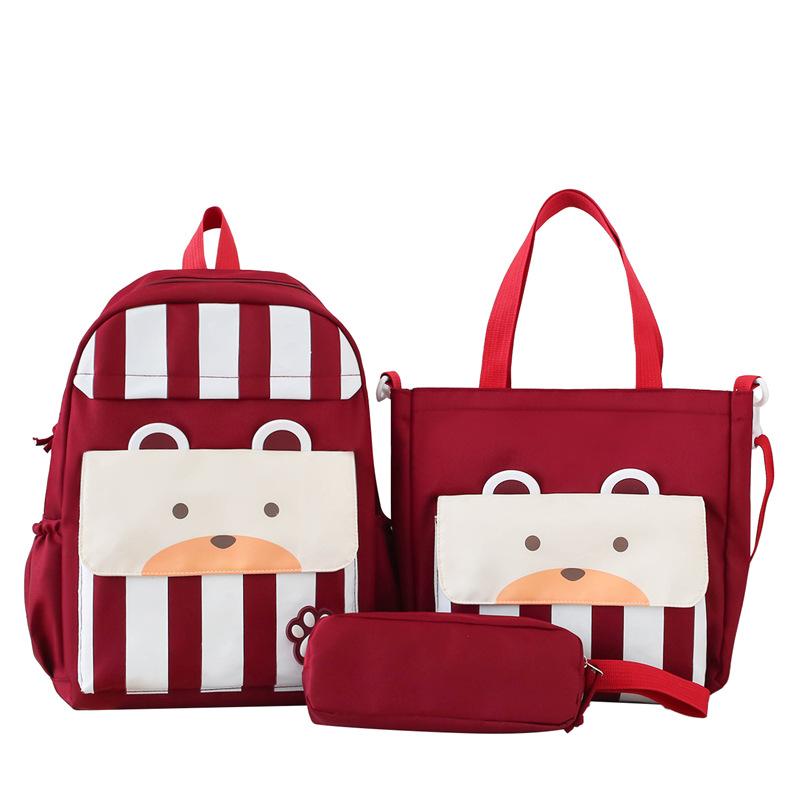 Primary School Students' Children's School Bag New Style Nylon Primary and Secondary School Backpack Three Piece Set Large Capacity Backpack