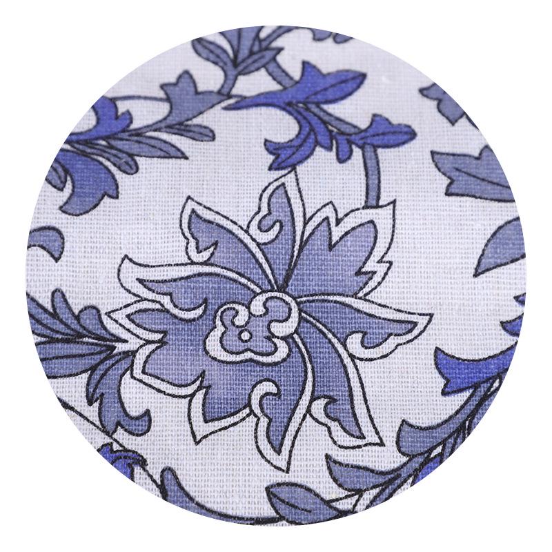 Floral Linen-Style Cotton Fabric for Clothes, Lining, Sofa, Tablecloth, Curtain, and Pillowcase