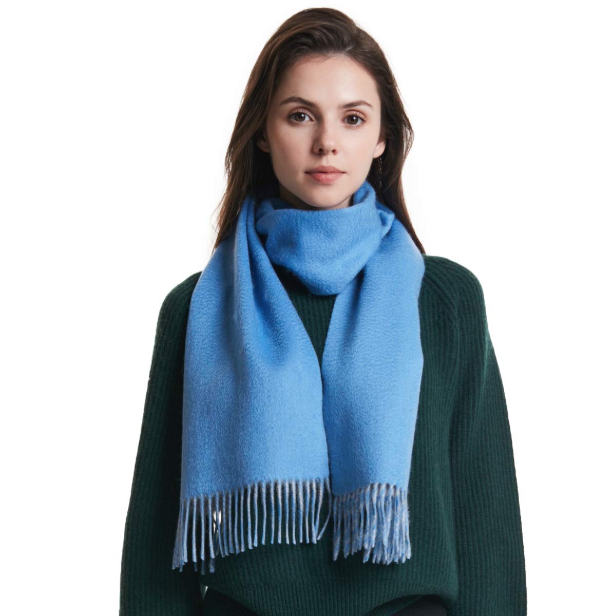 

EURKEA Cashmere Simple Day Women s Scarf/Stole, 100% Cashmere, Design, Valentine s Day/White Gift, KASHIMIA20-E (Blue) синий