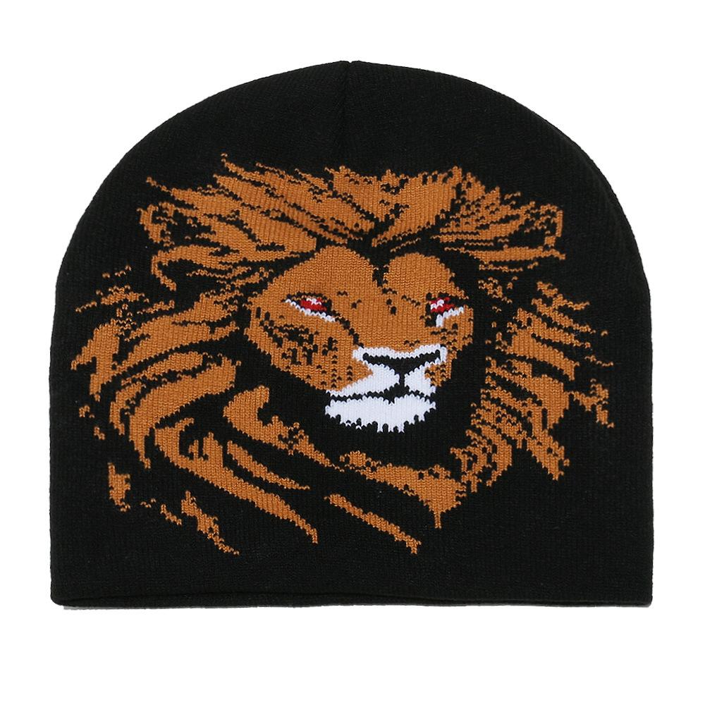Cold Hat Woman 2025 Autumn and Winter New Lion Wool Hat Personality Trend Cycling Ear Hat Beanie