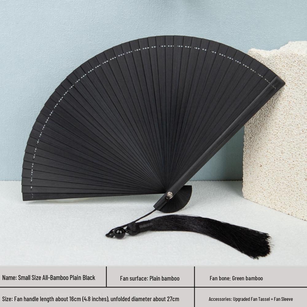 Bamboo Folding Fan: Portable Chinese Style for Summer, Cheongsam, Hanfu, and Children's Dance