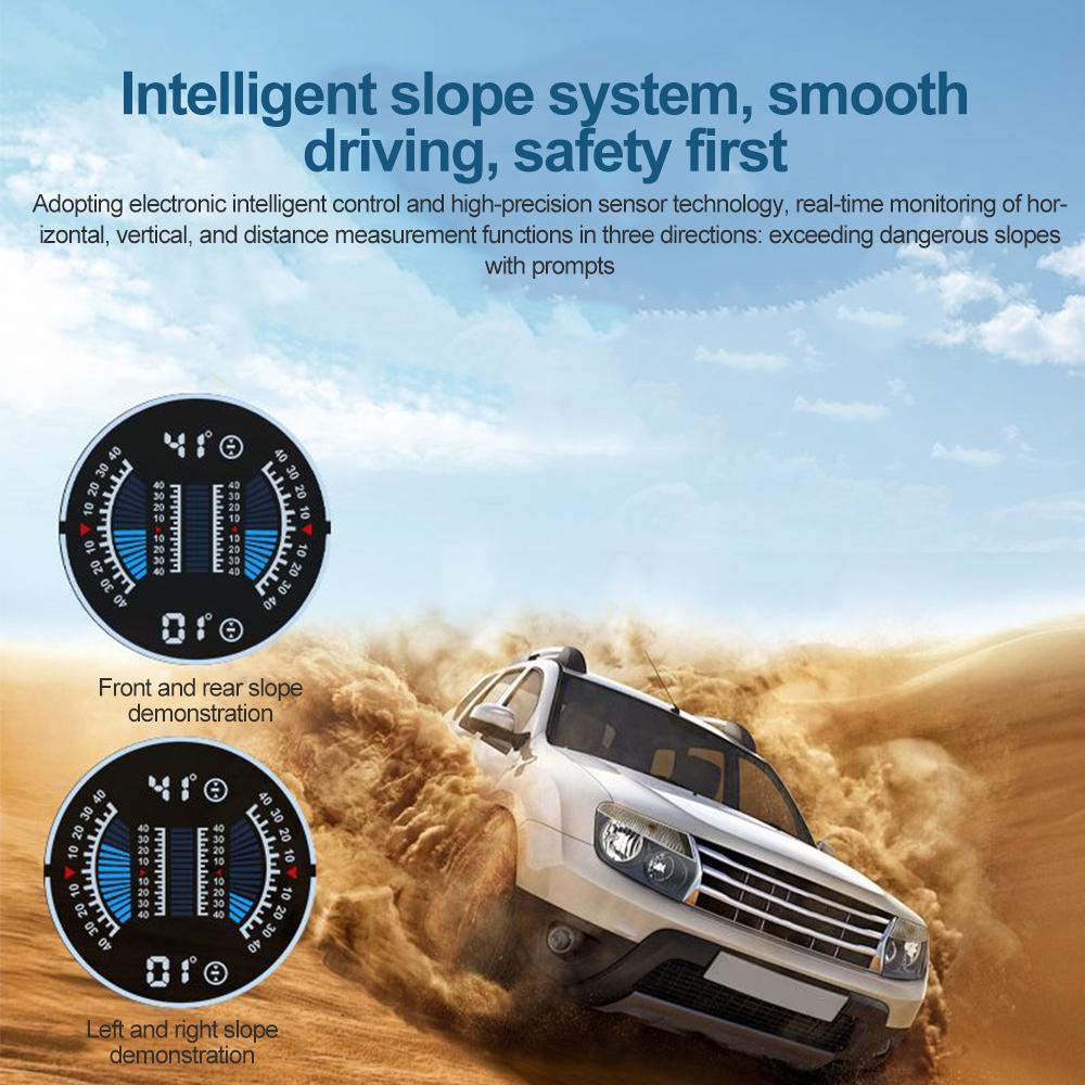 New Solar Car Head Up Display Digital Odometer Security Alarm HUD Intelligent Inclinometer Vehicles Compass Thermometer