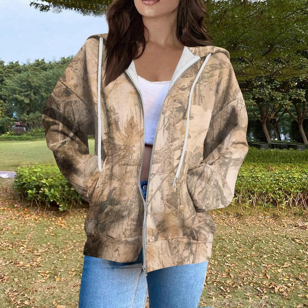 Women's Fashion Casual Halloween Printed Sweatshirt Long Sleeve With Pocket Cardigan Jacket Zipper Hoodie Coat