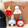 1PC Cute Cartoon Plush Ball Decoration Doll Pendant Keychain Kawaii Football Table Tennis Racket Stuffed Doll Toys Pendant Gifts