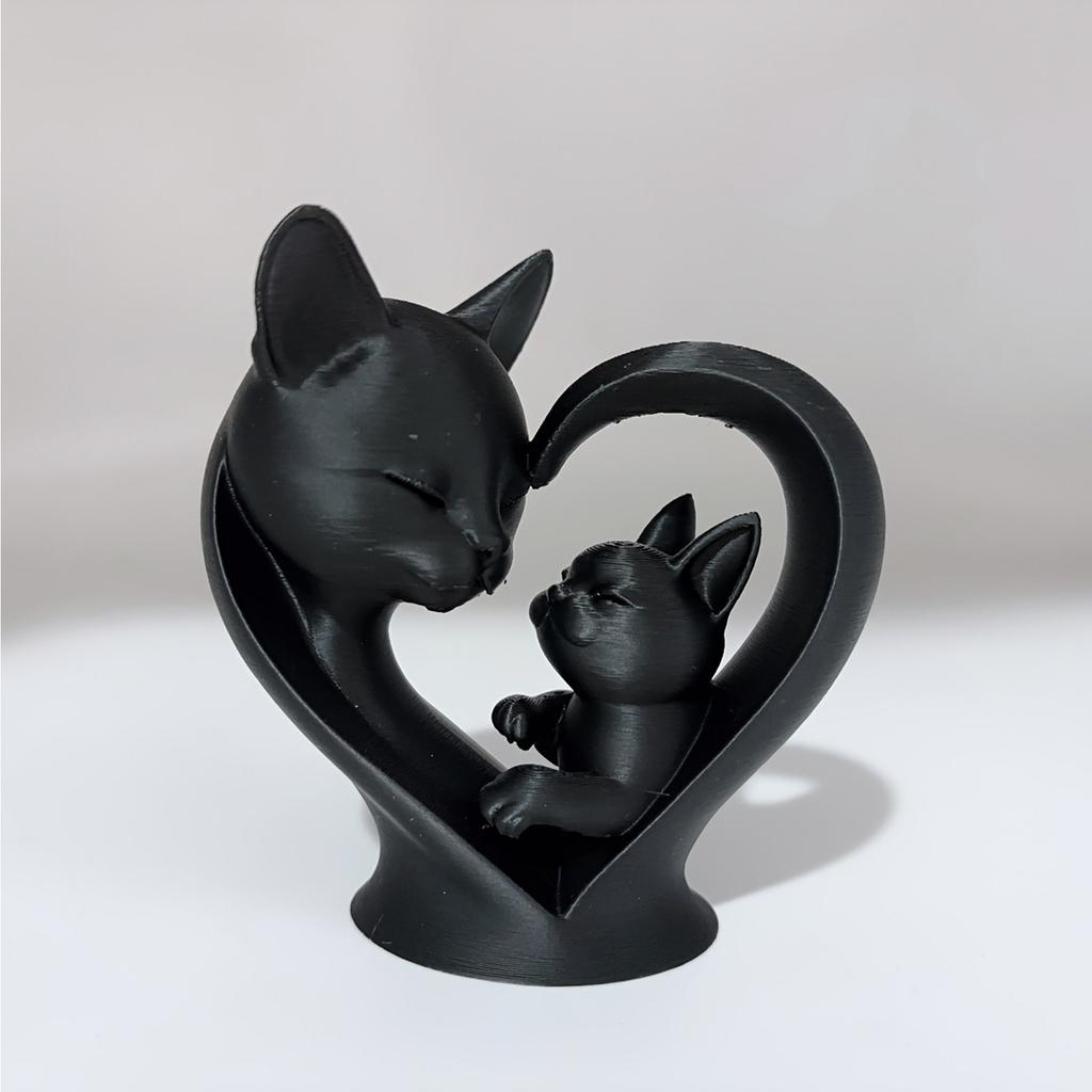 Mother and Child Cats Statues Animal Sculptures Cats Figurines Ornament for Living Room,Bookshelf,Side Table Decorations
