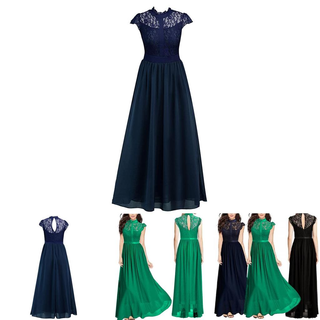 Elegante Vestido de Encaje Hueco para Mujer para Fiestas de Cóctel Ocasiones Formales de Noche