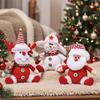 Red Santa Claus, Reindeer, and Snowman Christmas Ornament Set