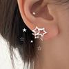 Simple Silver Color Hollow Geometric Star Stud Earrings For Women Men Trendy Jewelry Accessories Gift Wholesale