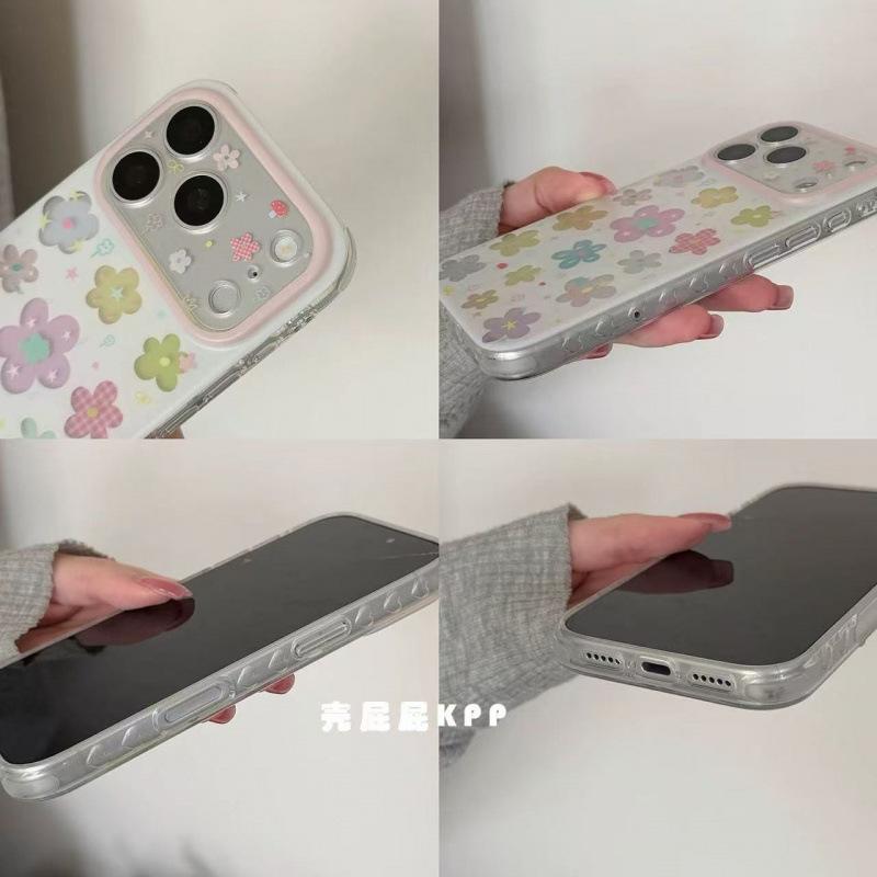 ins full screen pink flower girl chain for iPhone17promax Apple 16 mobile phone case 15 women