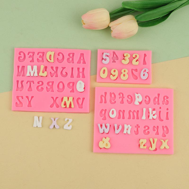 3D Buchstaben Zahlen Silikon Fondantformen Schokoladenkuchenformen Kuchendekoration DIY Werkzeuge Gelee Kekse Backen Druckform