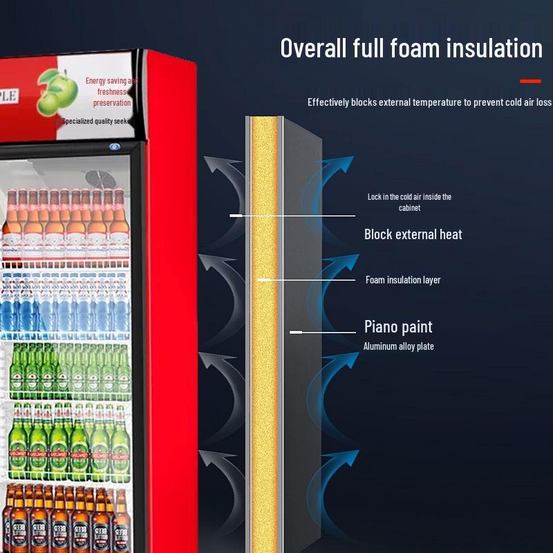 Supermarket Beverage Display Freezer - Upright Single/Double Door Refrigerator for Drinks and Beer Preservation