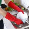 Extra Long Cuffs Chemical Resistant Gloves Velvet Lining Oil Resistant Mitts  Household Cleaning