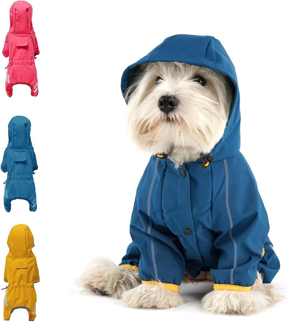 Dog Raincoat Reflective Waterproof Pet Clothes for Chihuahua Maltese Rain Coat Small Medium Dogs Jumpsuit Raincoat Dogs Overalls