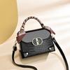 Cross-border women's bag bag quality handbag bright leather alligator pattern stone pattern shoulder bag atmospheric bag bags