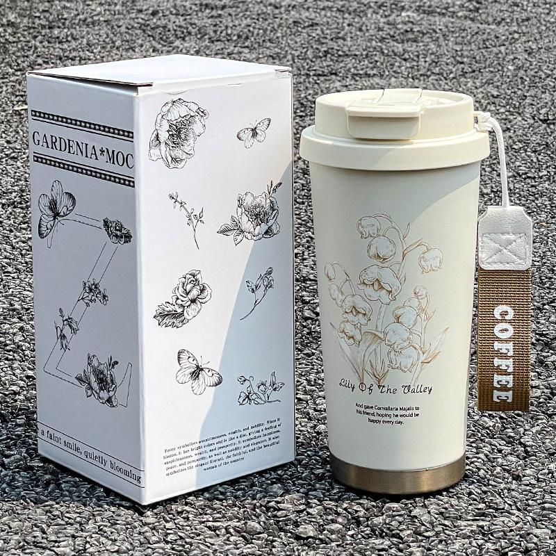 Straw Thermos Cup, Girls' New Car Water Cup, High-value Cup, Office Coffee Accompanying Cup