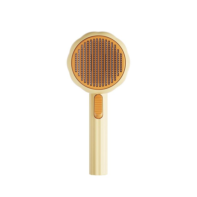 Custom Self-Cleaning Pet Hair Remover Comb Pumpkin Dog/Cat Bath Slicker High Shedding Massage Plastic Grooming Brush