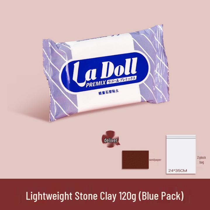 Ladoll White Air-Dry Clay Kit 500g - No-Bake DIY Stone Clay for Figures