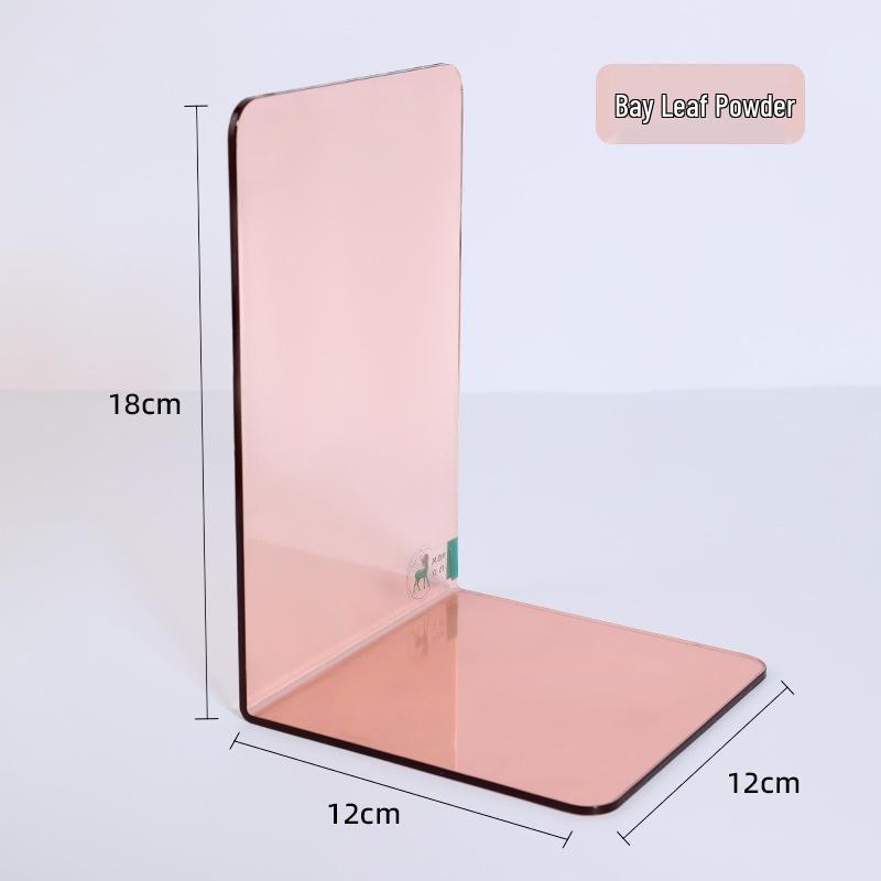 Transparent Acrylic L-Shaped Bookends: Thickened Book Clips for Desktop Bookshelf Storage