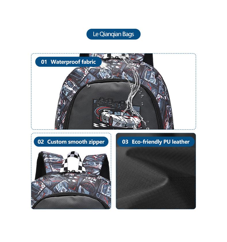 Australia Smiggle Sports Car Backpack: Spine Protection, Load Reduction, Large Capacity for Grades 4-6 Elementary Students.