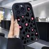 Pink Leopard Print iPhone 14/15/16/17 Pro Max Protective Black Case