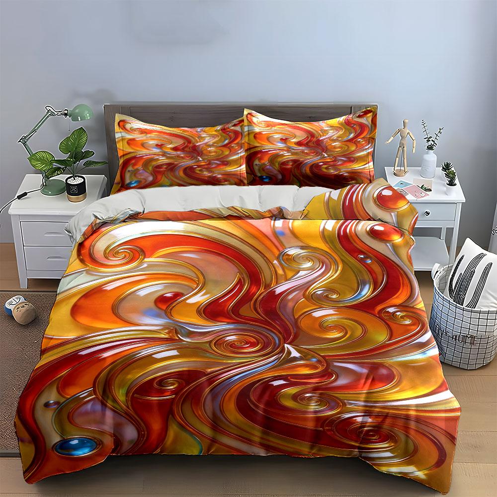 Swirling abstract colorful patterns. Bedding sets Duvet cover sets Duvet covers Pillowcases(1 * Duvet Cover 2 * Pillowcases without duvet insert)