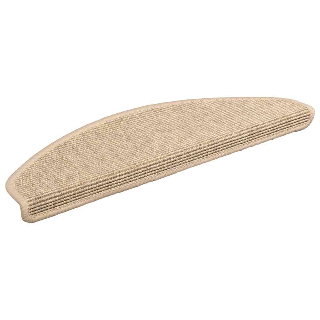 Stair Treads 15 pcs 65 x 21 x 4 cm Light Beige Semi Circular Large