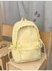 Zaino nebbia di limone texture a righe sequenza fiocco zaino festa studenti dolce ceroso estetico ragazza morbida orologio shopping nello zaino