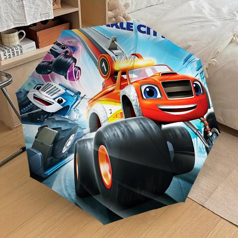 1pc Blaze and the Monster Machines Automatic Folding Umbrella, Portable Collapsible Design, Casual Outdoor Accessory L1127028