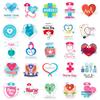 50PCS Nurse Medical Graffiti Stickers, Heart Cross Thermometer Stethoscope Element Decorative Stickers