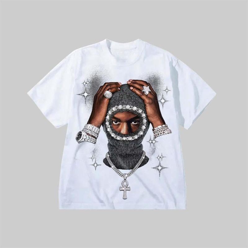 

Diamond Mask Portrait Printed Tshirt Women and Unisex Hip Hop Street Style Top SpringSummer Short Sleeve Unisex Tshirt S