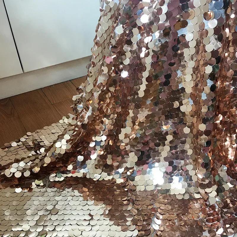 18mm Fish Scale Sequin Embroidered Fabric Photography Live Broadcast Background Decoration Cloth Stage Costumes Production