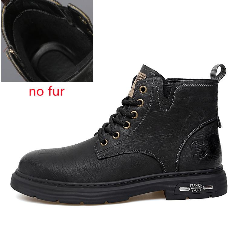 

Мужские туфли из натуральной кожи на шнуровке, высокие модные туфли, удобные мотоциклетные ботинки, повседневные мужские ботильоны в уличном стиле 6.5