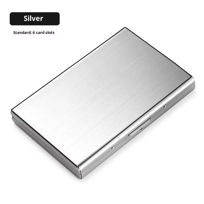 

1 шт. Визитница Rfid Держатель для кредитных карт Чехол для ID-карты из нержавеющей стали Тонкий металлический кошелек 6slots серебряный