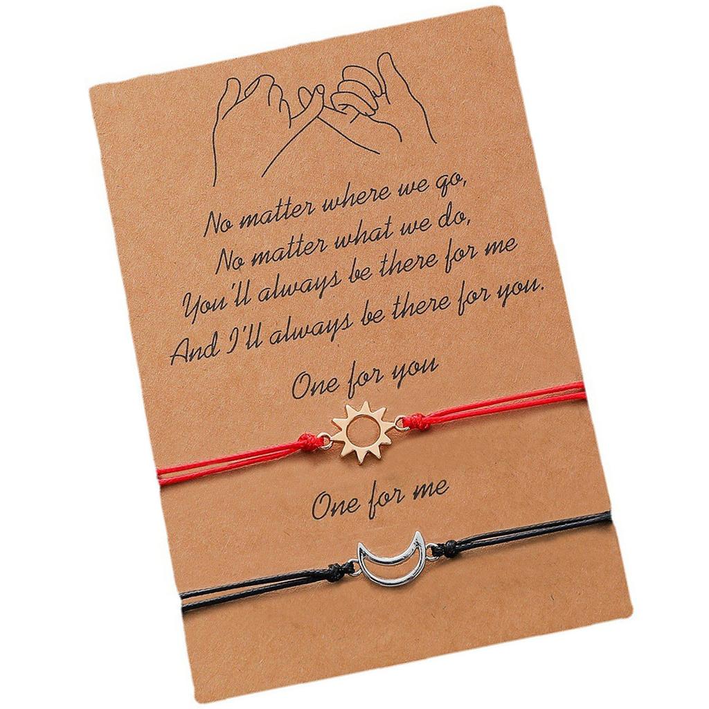 Pack mit 2 passenden Sonne- und Mond-Armbändern Handkette Perfekt für Paare zum Feiern von Jahrestagen oder Geburtstagen