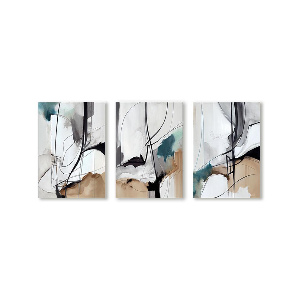 3pcs Abstract Art Poster Wall Art Canvas Print Painting Home Decoration Abstract Color Blocks Painting Living Room Bedroom Decor