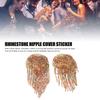 1pair Rhinestone Tassel Nipple Pasties Seamless Reusable Breathable Rhinestone Festival Nipple Stickers for Nightclub Party