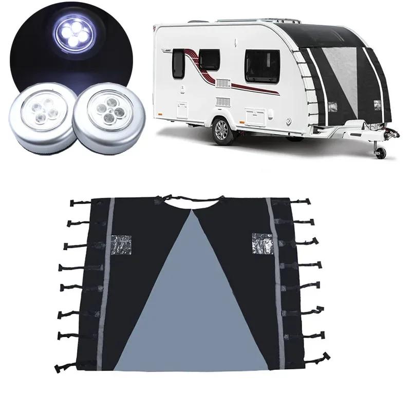 Caravan Accessories Front Towing Cover Protector Dustproof Reflective Strip Camper Trailer Caravan Waterproof Cover Accessories
