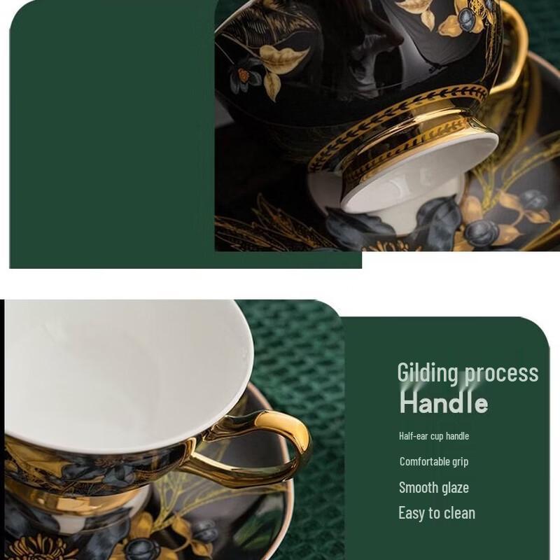 Bone China Peony Coffee Cup & Saucer Gift Set