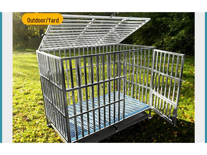 Stainless Steel Folding Dog Cage for Medium & Large Dogs