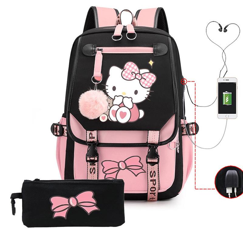 3-teiliges Schulrucksack-Set für Schüler Große Kapazität Oxford-Stoff Schultasche mit Schultergurt und Federmäppchen