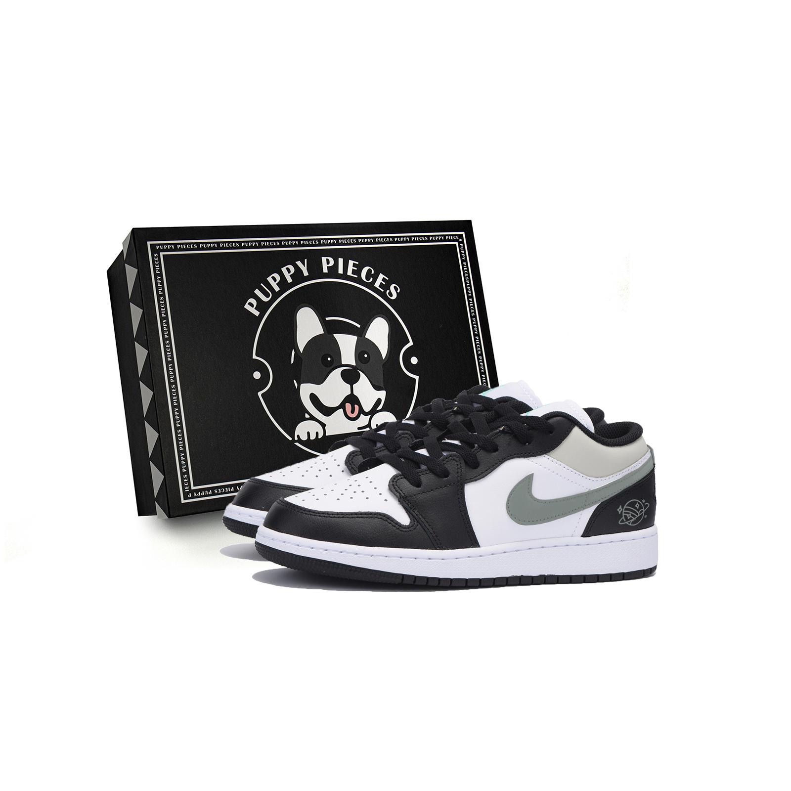 

Jordan Air Jordan 1 Abrasion Resistant Slip Resistant Low top Vintage Basketball Shoes Men s Black Gray 553558-131(Team85-S-BOX-A) 44