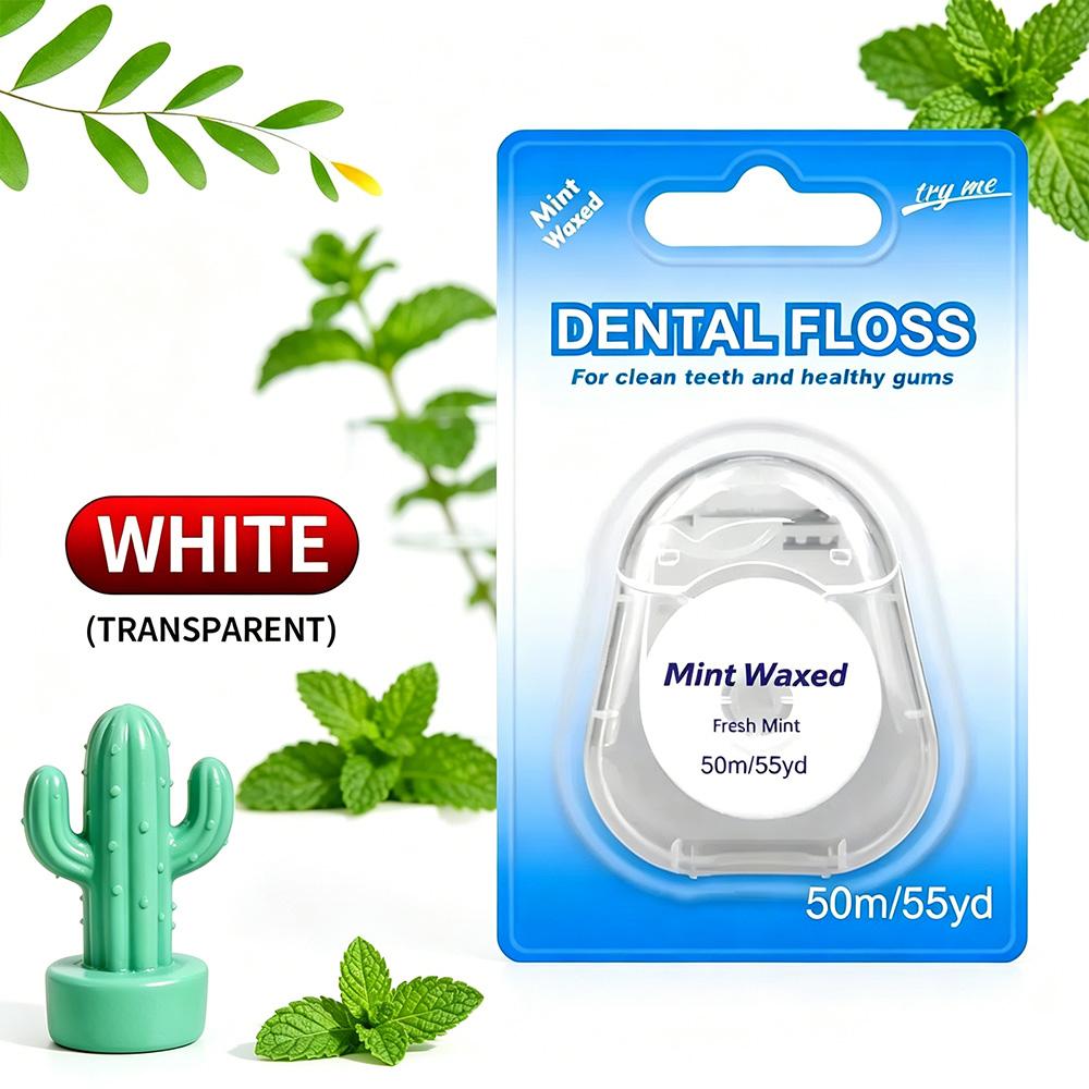 Smooth Texture Mint Floss 50m, Disposable Teeth Gap Floss Roll, Assorted Colors Available