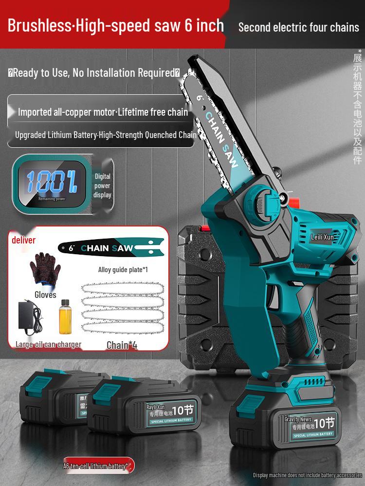 Rechargeable Handheld Electric Chainsaw for Tree Cutting and Firewood