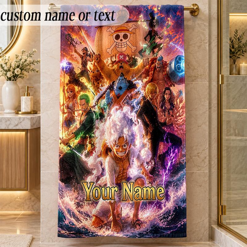 Beach TowelOne Piece Custom Name Text Personalized Soft Towel for Beach Pool Indoor Home Decor Gift