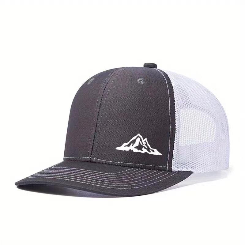 Casquette de camionneur créative avec vue sur la montagne: Casquette en Mesh Courbée à Séchage Rapide pour Homme