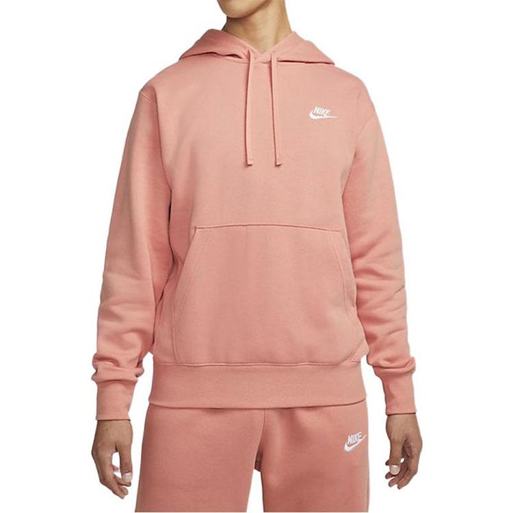 Nike Sportswear Club Fleece Logo Print Kangaroo Pocket Hoodie Men Hoodie Pink BV2655-824