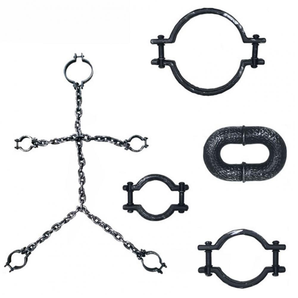 1 Set Halloween Prisoner Costume Chain Props Death Chain Decoration Accessories Cosplay Props Halloween Masquerade Party Supply