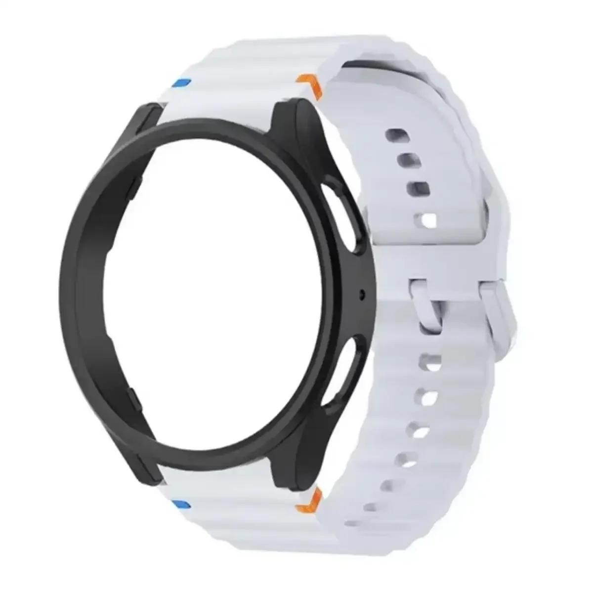 

Чохол+Ремінець для Samsung Galaxy Watch 7 6 5 4 40мм 44мм Силіконовий офіційний Ремінець ПК Захисна Кришка Бампер для Galaxy Watch 6Classic Galaxy 4 Clasic 42mm