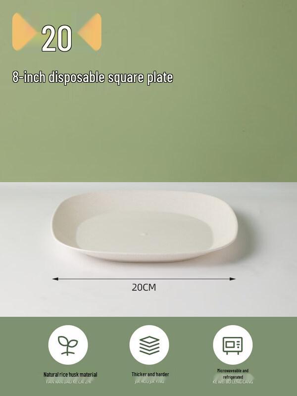 ZISIZ Disposable Wheat Straw Plates