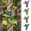 Contemporary Home Aesthetic Art Metal Hummingbird Wall Decor, Iron Colorful Bird Fence Decoration, Anti Rust Outdoor Decor Sculpture Hanging Ornaments